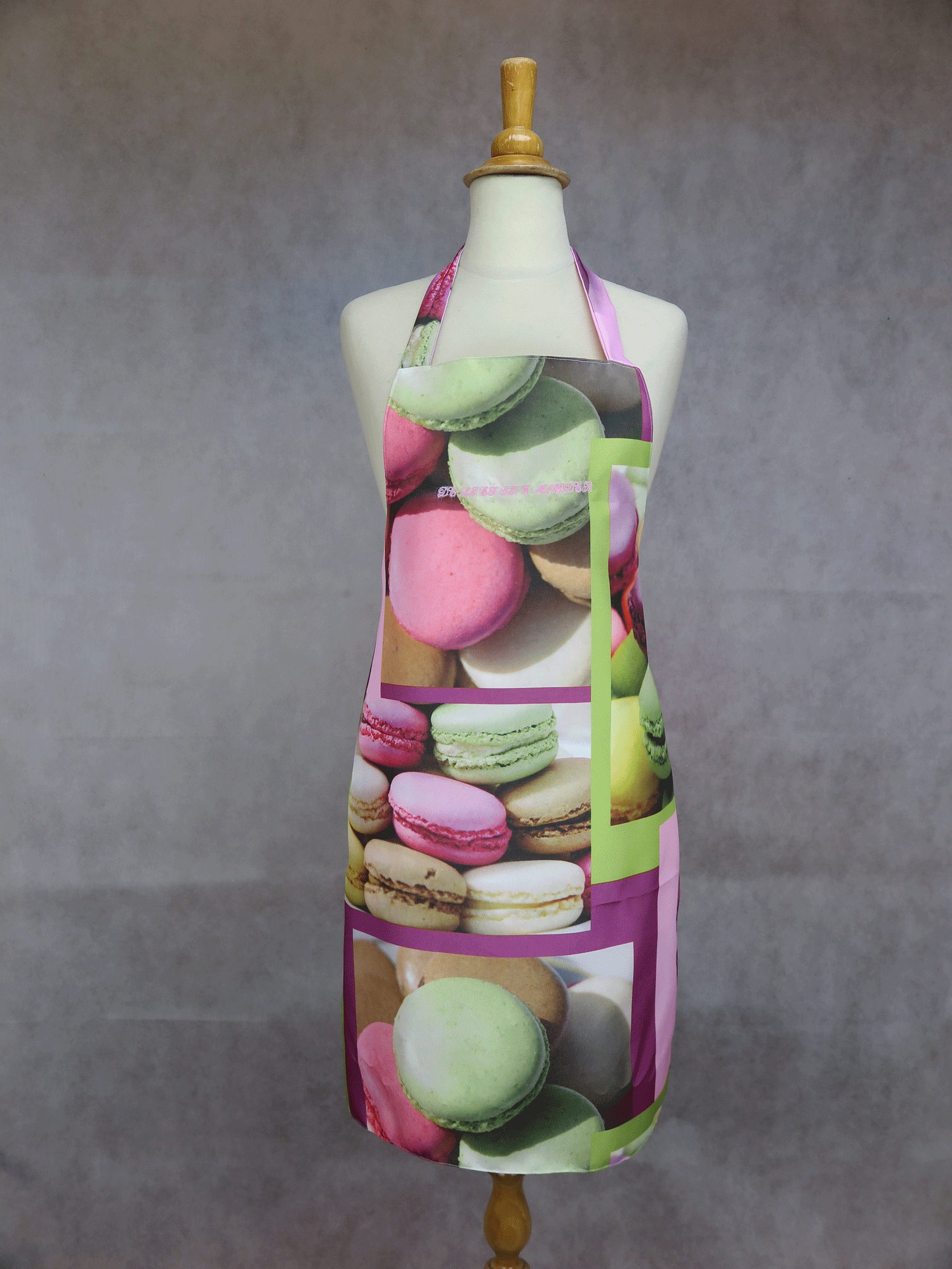 Keukenschort Macarons met tekst De Liefste Moeder