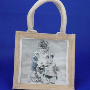 Cadeautasje Kerst Ezel met kind 22x20x13 cm