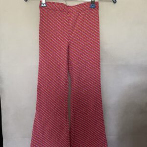 Flaredbroek roze met gekleurde wybertjes mt 128